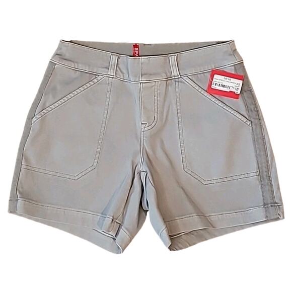 Spanx Stretch Twill Shorts Gray XS NWT Slimming Fit Career Casual Comfort - Picture 2 of 7